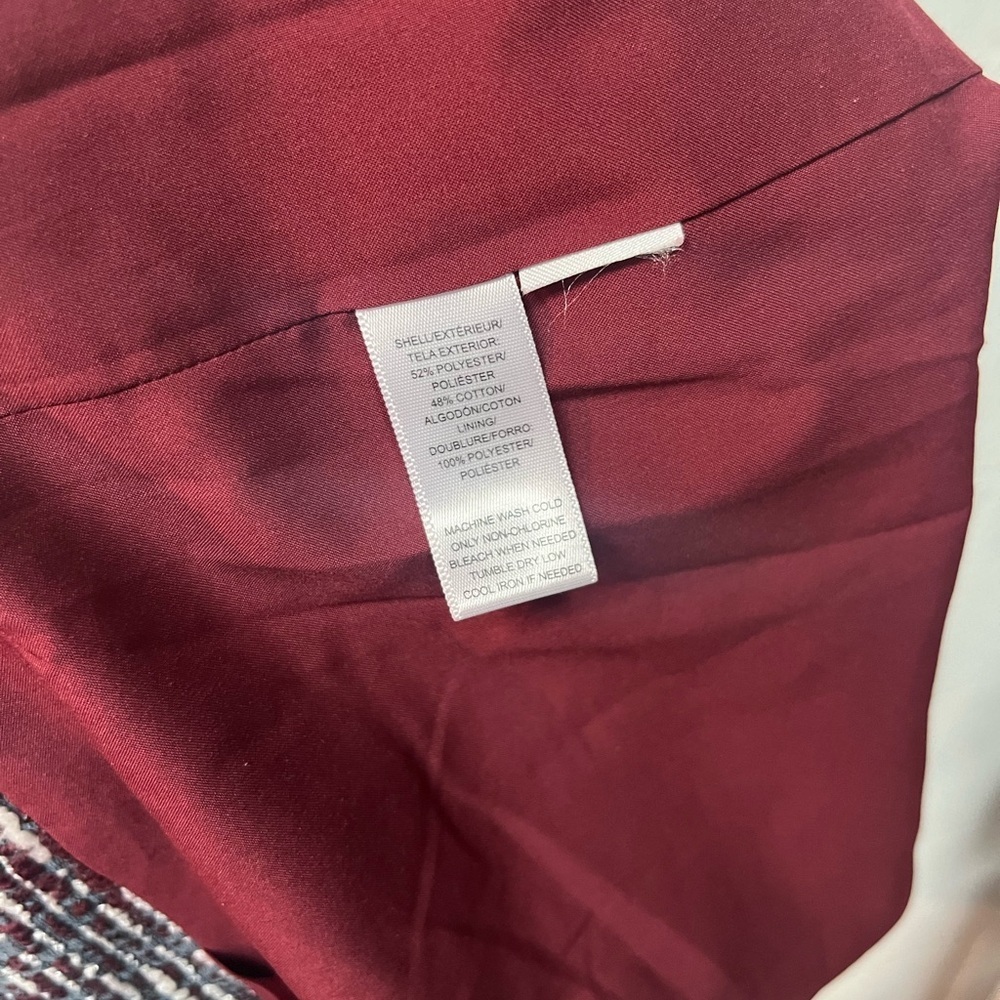 LOFT Burgundy and Gray Tweed Mini Skirt - Picture 5 of 5